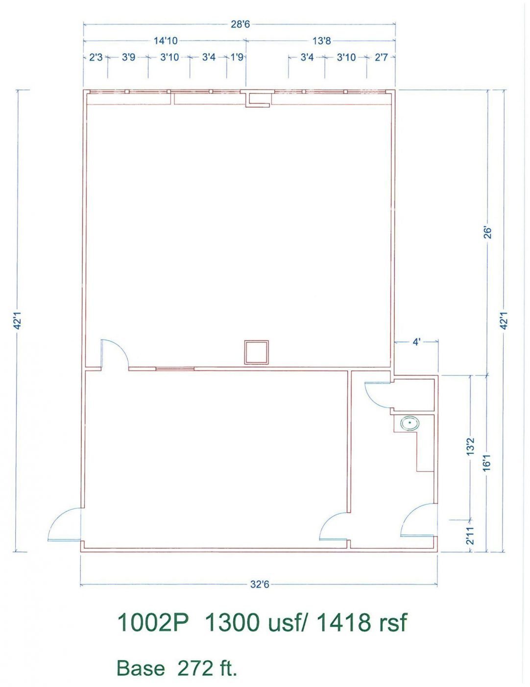Floor Plan for unit 1002P at 20755 Greenfield Rd - 10th Floor Southfield, MI 48075