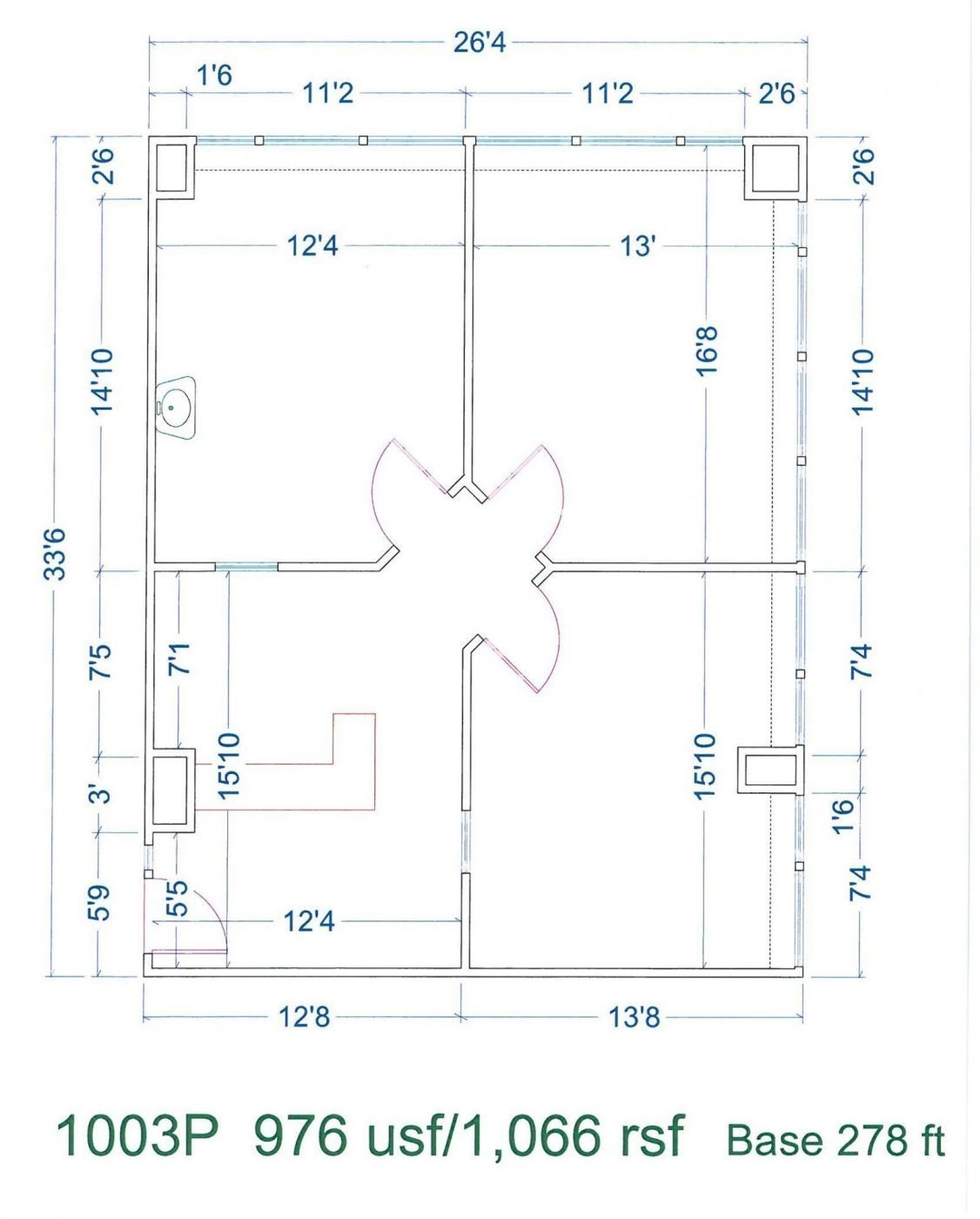Floor Plan for unit 1003P at 20755 Greenfield Rd - 10th Floor Southfield, MI 48075