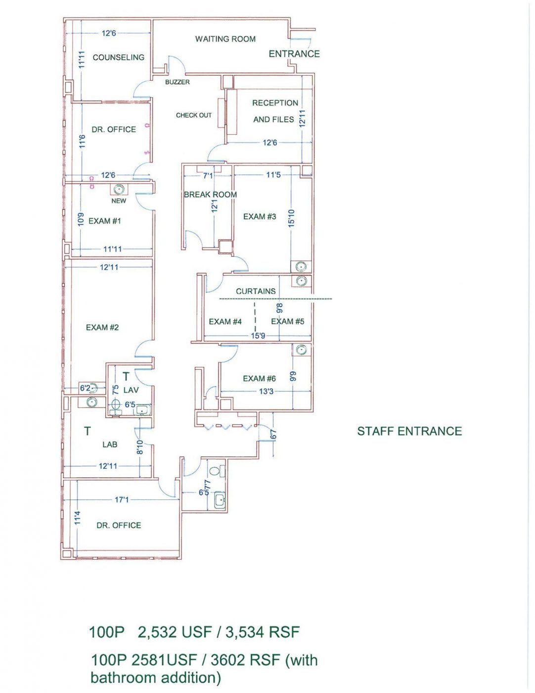 Floor Plan for unit 100P at 20755 Greenfield Rd - 1st Floor Southfield, MI 48075