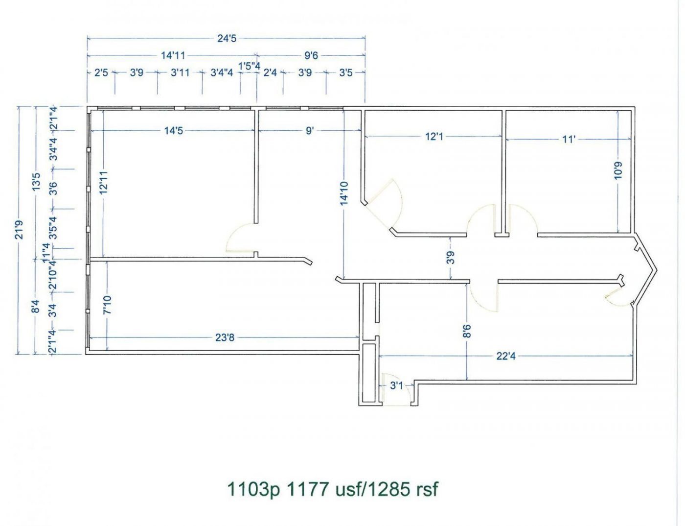 Floor Plan for unit 1103P at 20755 Greenfield Rd - 11th Floor Southfield, MI 48075