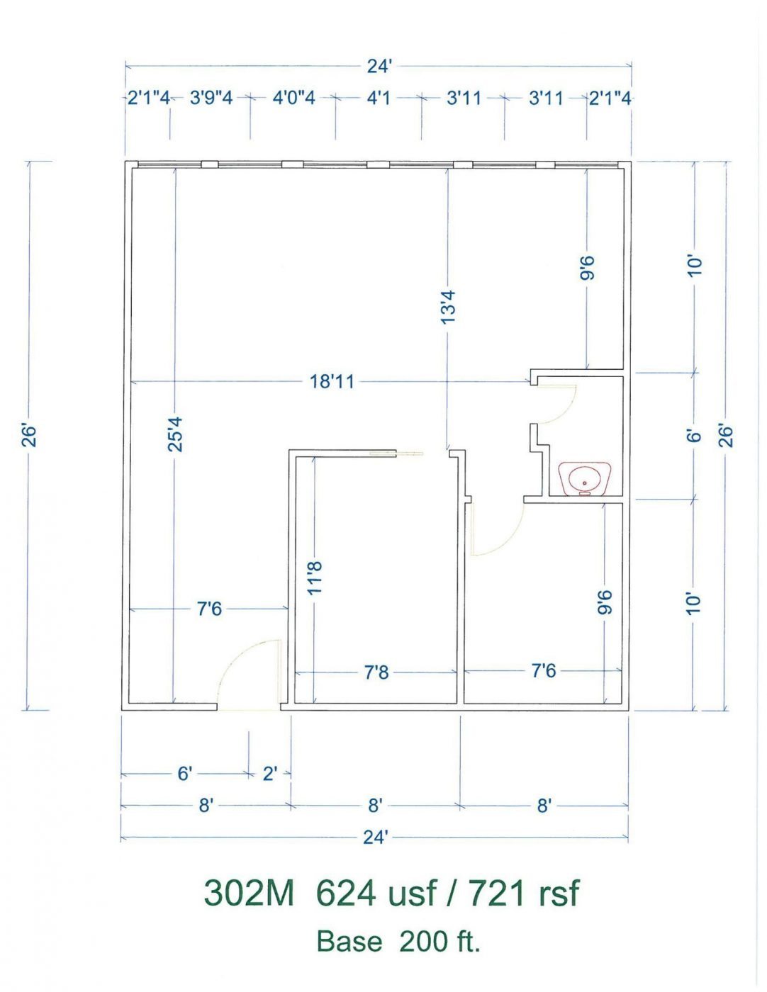 Floor Plan for unit 302M at 20905 Greenfield Rd - 3rd Floor Southfield, MI 48075