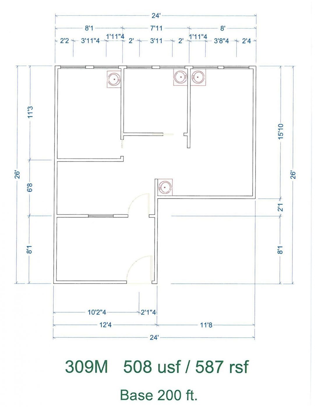 Floor Plan for unit 309M at 20905 Greenfield Rd - 3rd Floor Southfield, MI 48075