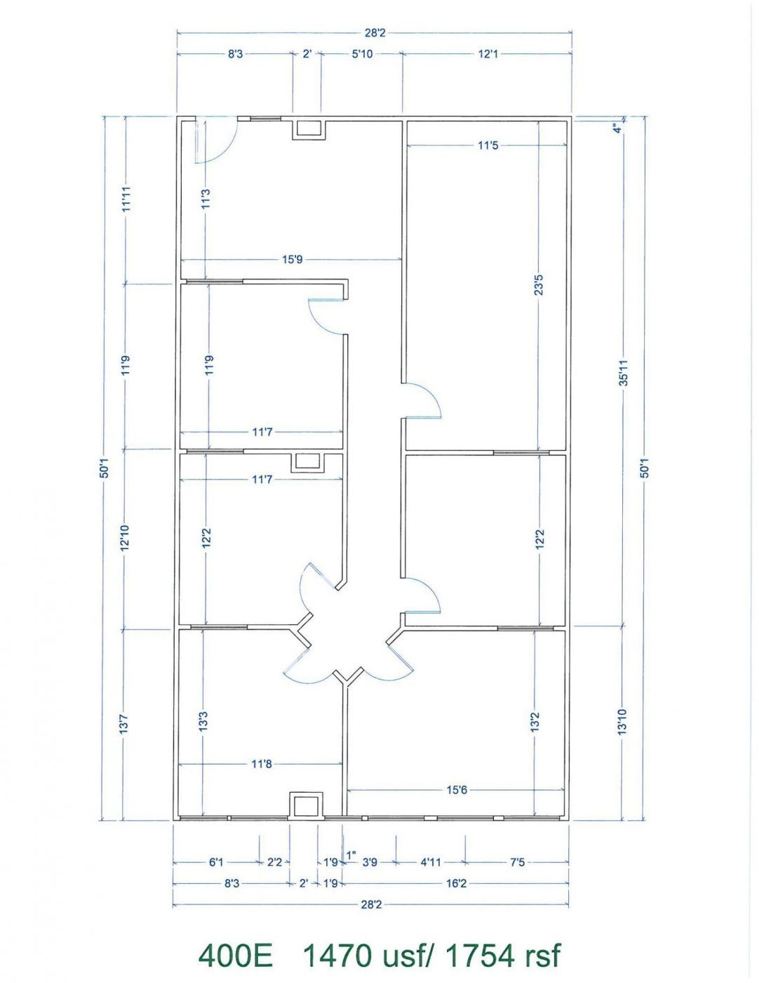 Floor Plan for unit 400E at 15565 Northland Dr Southfield, MI 48075