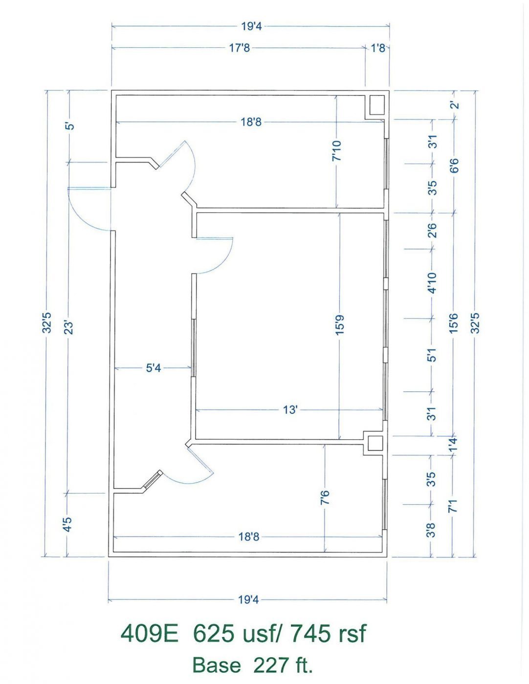 Floor Plan for unit 409E at 15565 Northland Dr, 15565 Northland Dr - East, 15565 Northland Dr Southfield, MI 48075