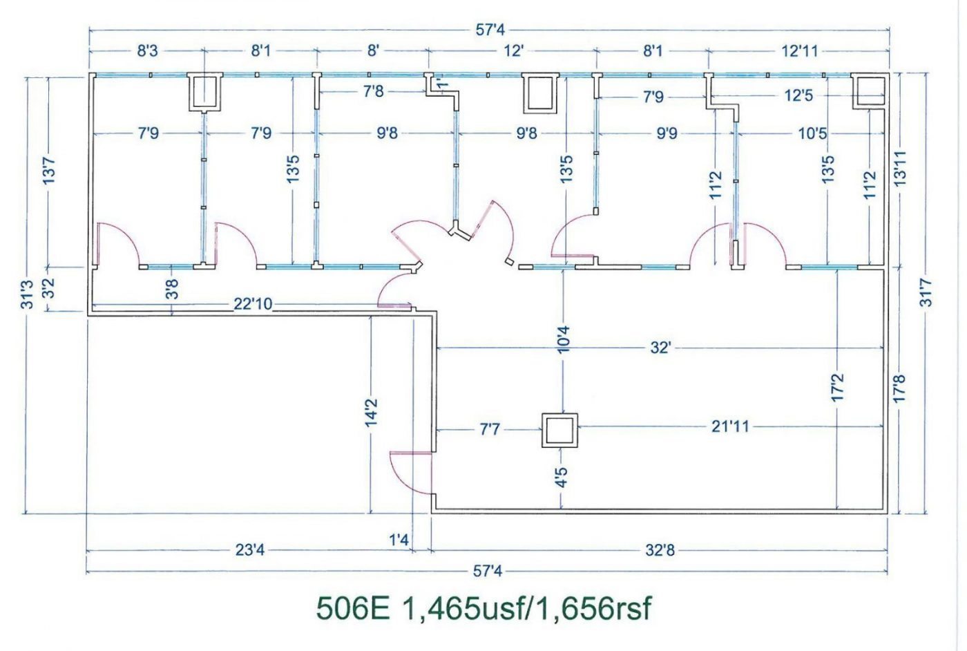 Floor Plan for unit 506E at 15565 Northland Dr Southfield, MI 48075