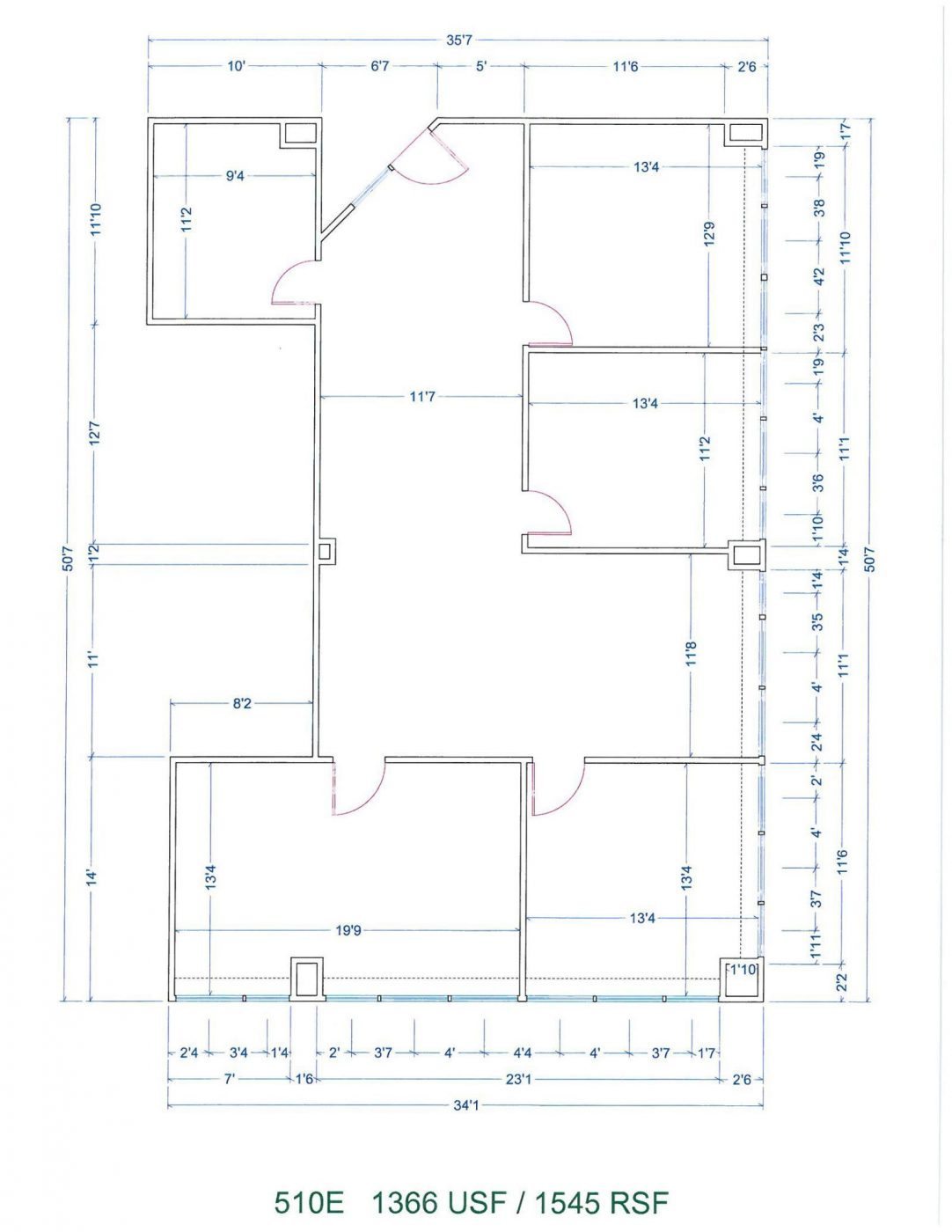 Floor Plan for unit 501E at 15565 Northland Dr Southfield, MI 48075