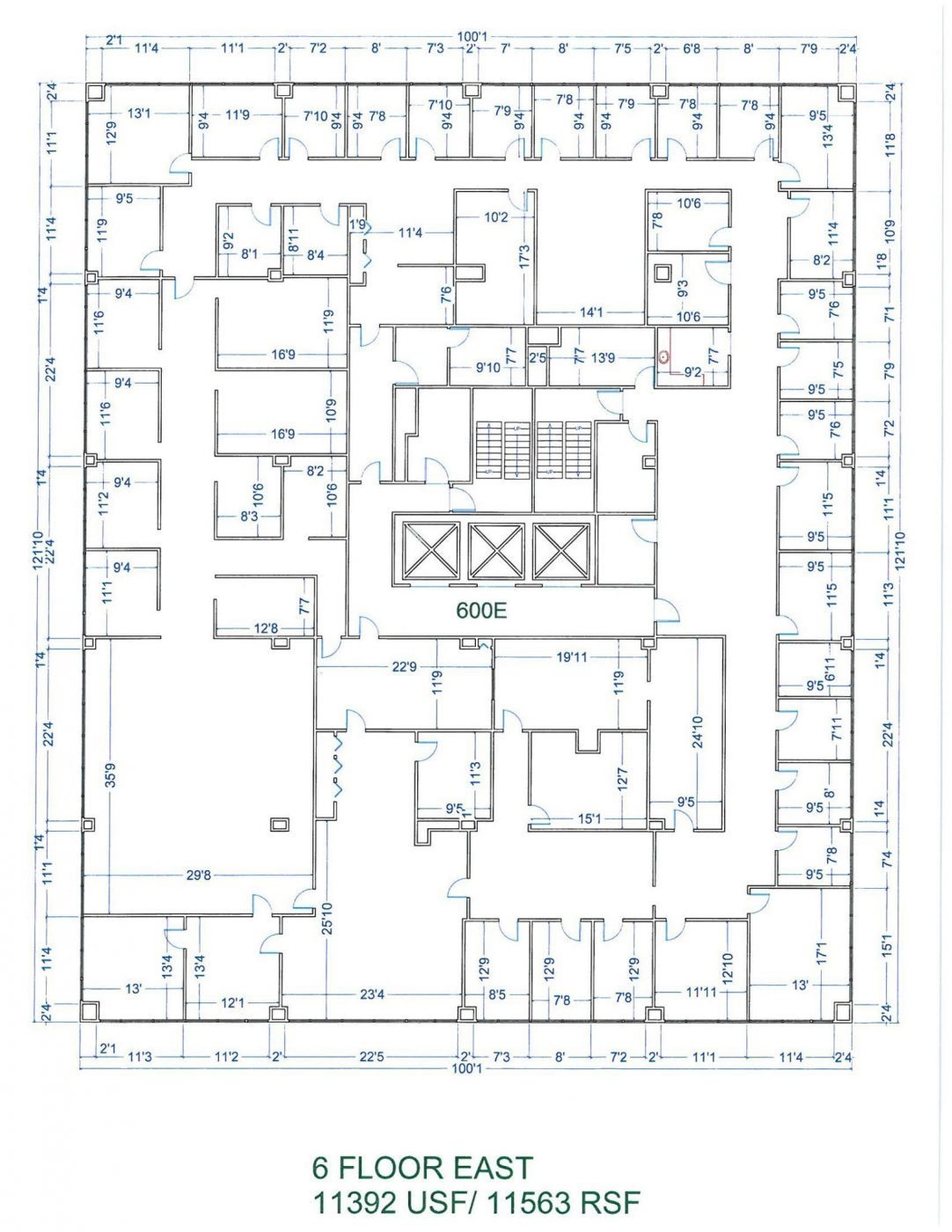 Floor Plan for unit 600E at 15565 Northland Dr Southfield, MI 48075