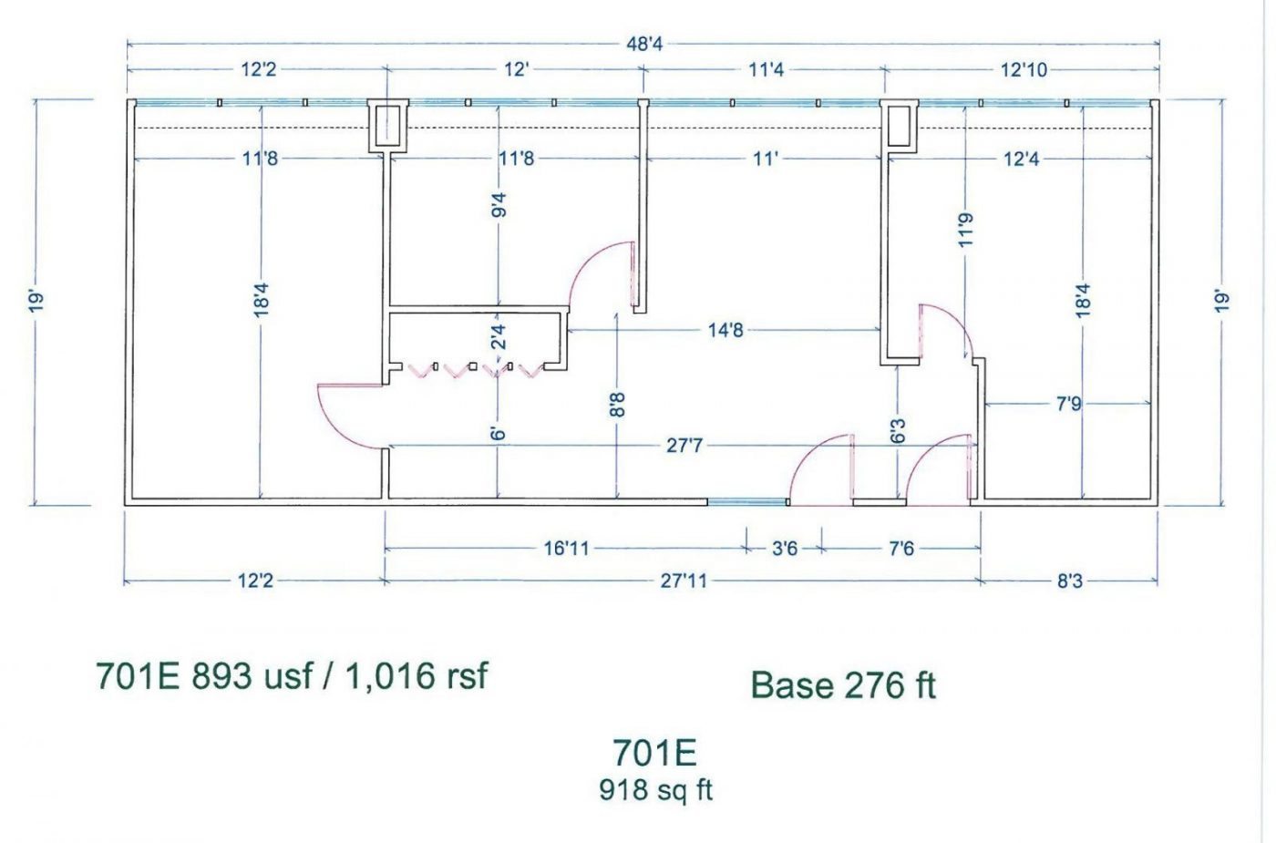 Floor Plan for unit 701E at 15565 Northland Dr Southfield, MI 48075