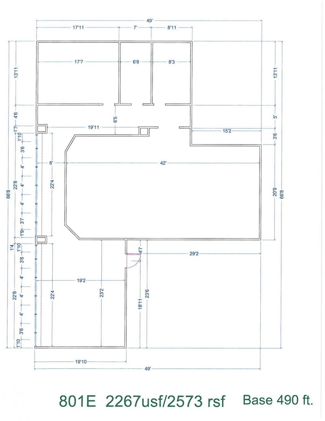 Floor Plan for unit 801E at 15565 Northland Dr Southfield, MI 48075