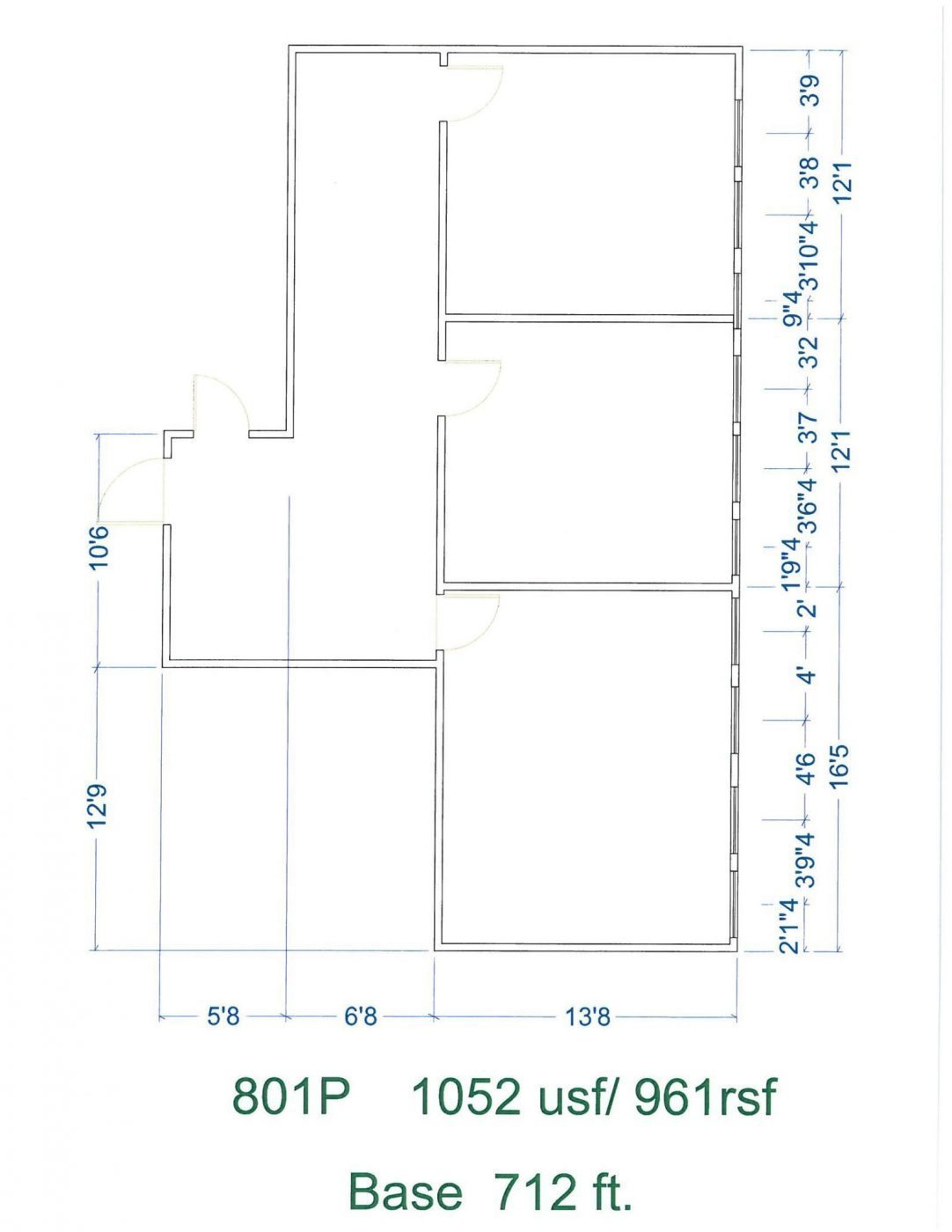 Floor Plan for unit 801P at 20755 Greenfield Rd - 8th Floor Southfield, MI 48075