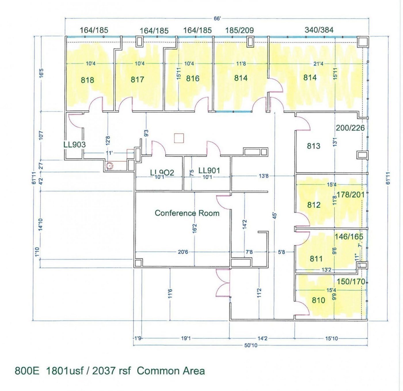 Floor Plan for unit 810E at 15565 Northland Dr Southfield, MI 48075