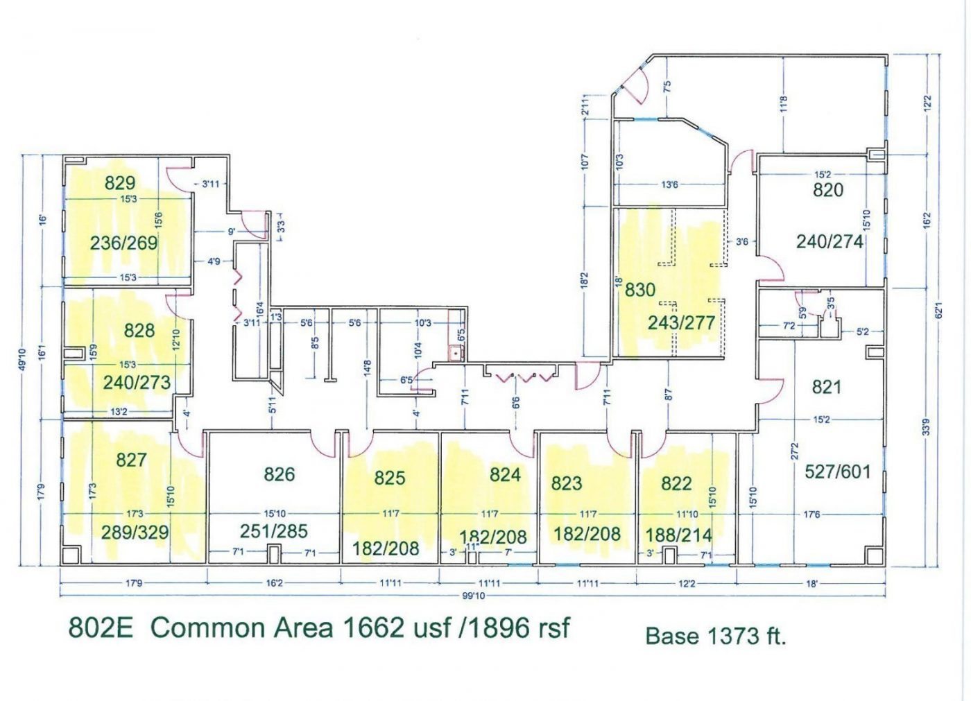 Floor Plan for unit 822E at 15565 Northland Dr Southfield, MI 48075
