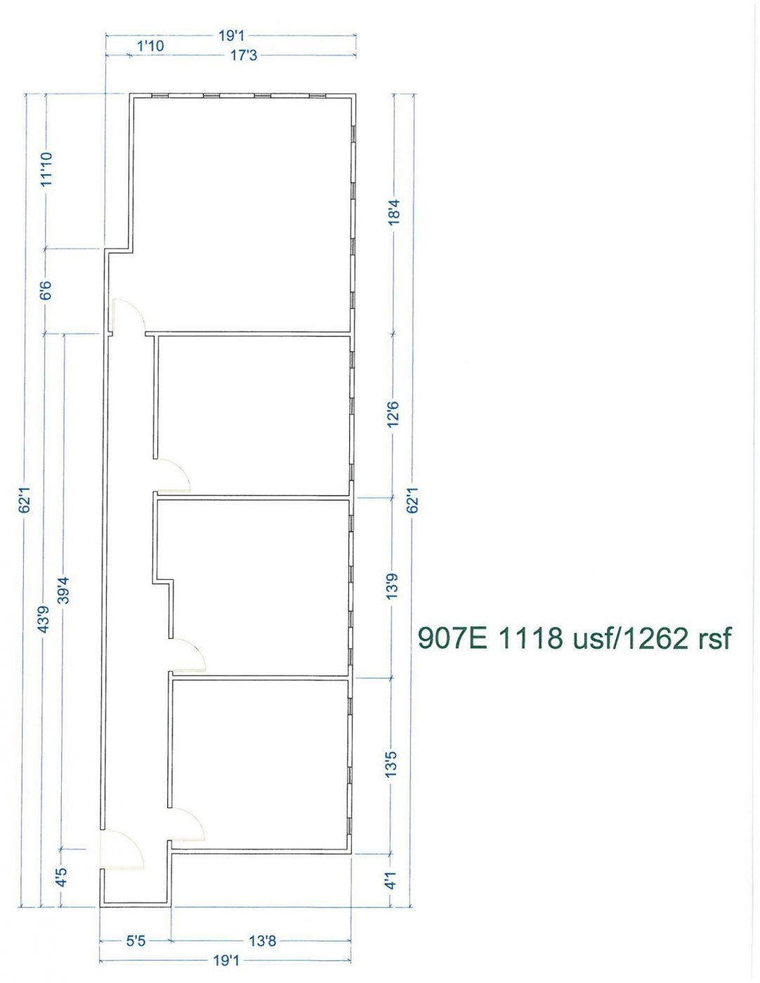 Floor Plan for unit 907E at 15565 Northland Dr Southfield, MI 48075