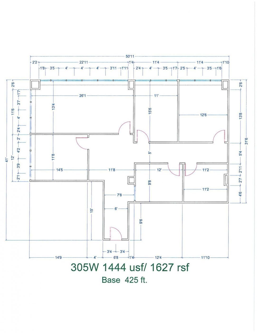 Floor Plan for unit 305W at 15565 Northland Dr Southfield, MI 48075