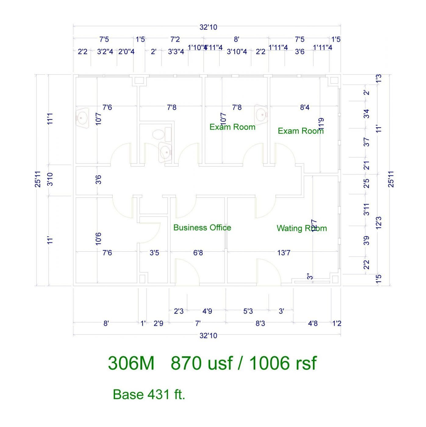 Floor Plan for unit 306M at 20905 Greenfield Rd - 3rd Floor Southfield, MI 48075