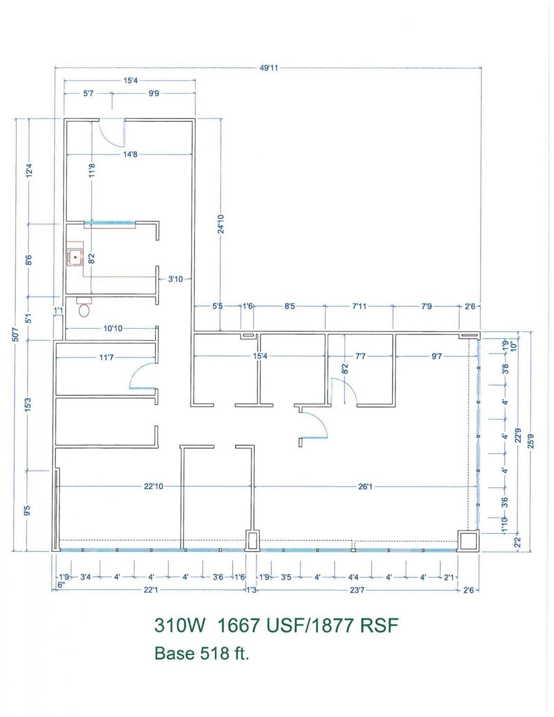 Floor Plan for unit 310W at 15565 Northland Dr Southfield, MI 48075