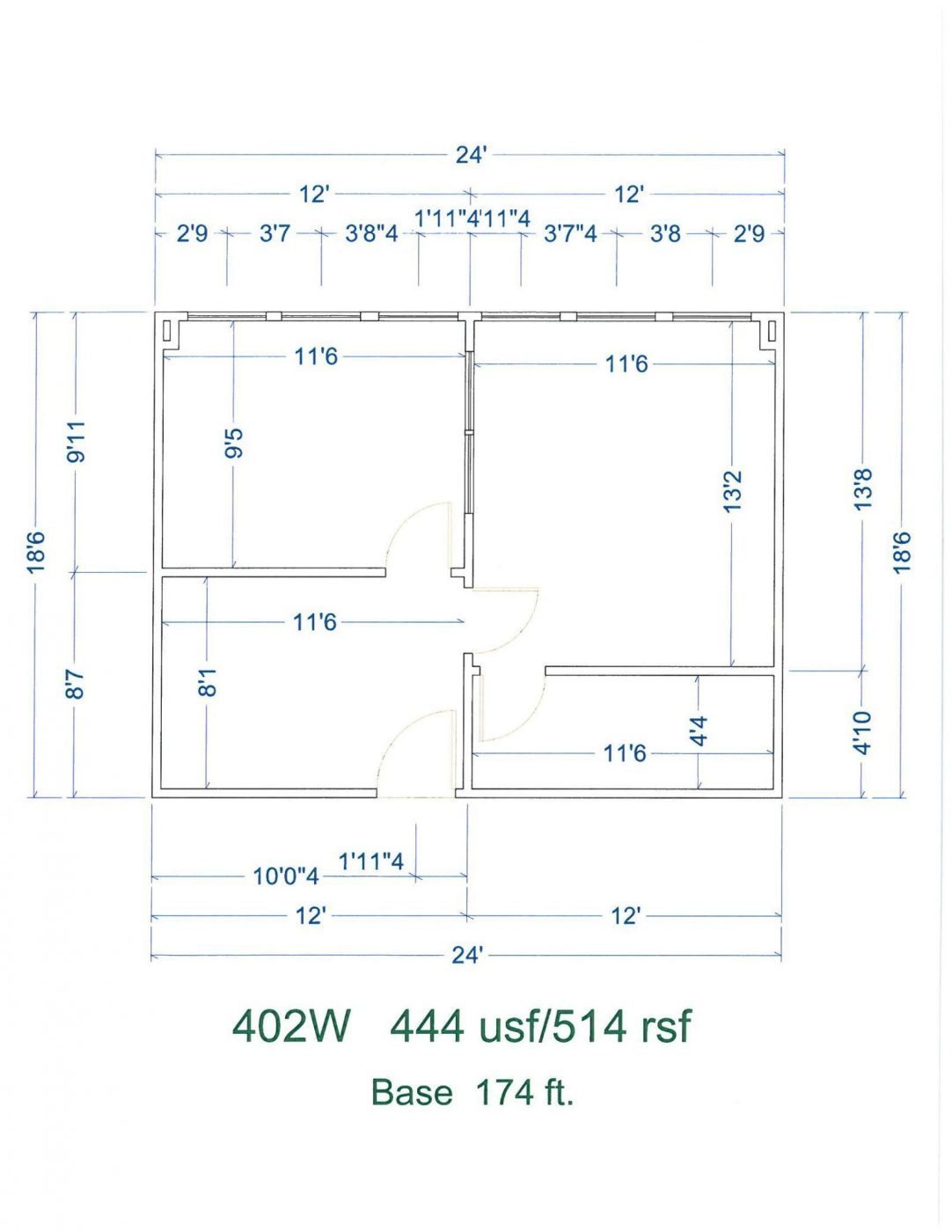Floor Plan for unit 402W at 15565 Northland Dr Southfield, MI 48075