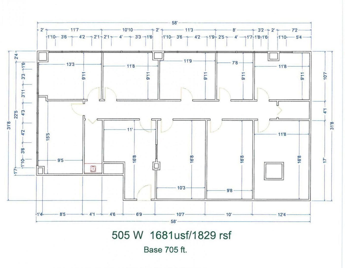Floor Plan for unit 505W at 15565 Northland Dr Southfield, MI 48075