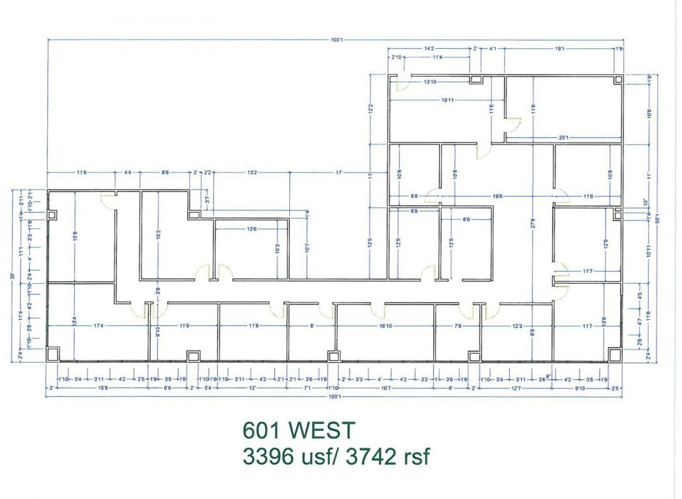 Floor Plan for unit 601W at 15565 Northland Dr Southfield, MI 48075