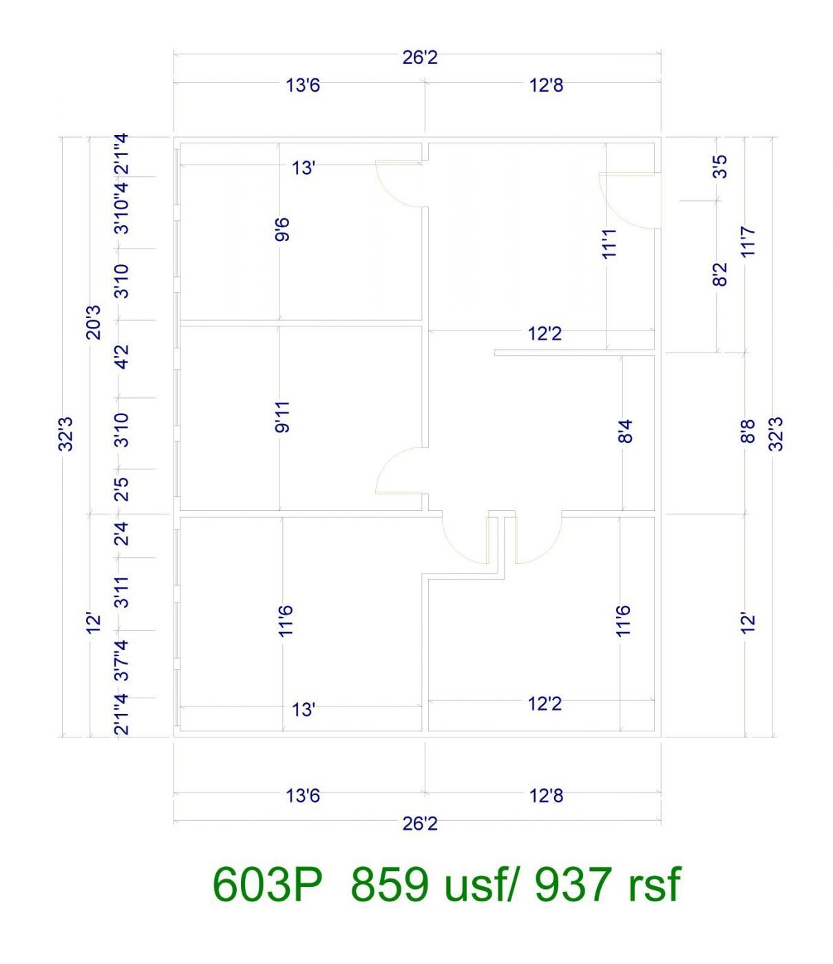 Floor Plan for unit 603P at 20755 Greenfield Rd - 6th Floor Southfield, MI 48075