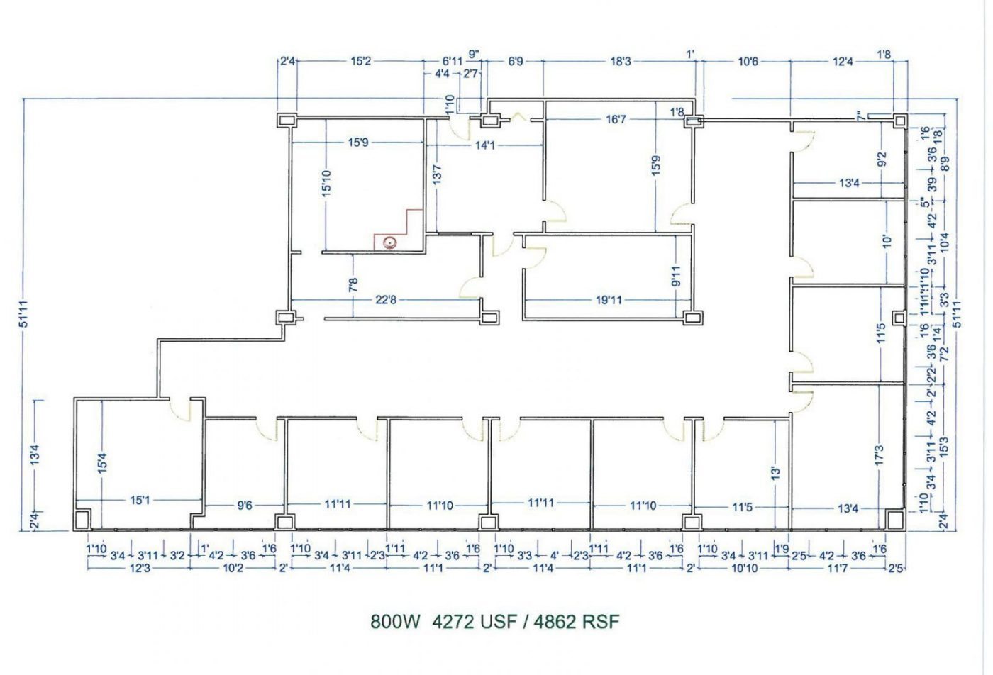Floor Plan for unit 800W at 15565 Northland Dr Southfield, MI 48075