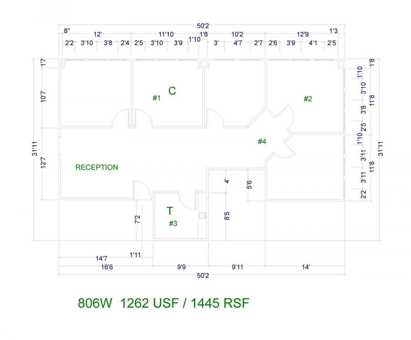 Floor Plan for unit 806W at 15565 Northland Dr Southfield, MI 48075