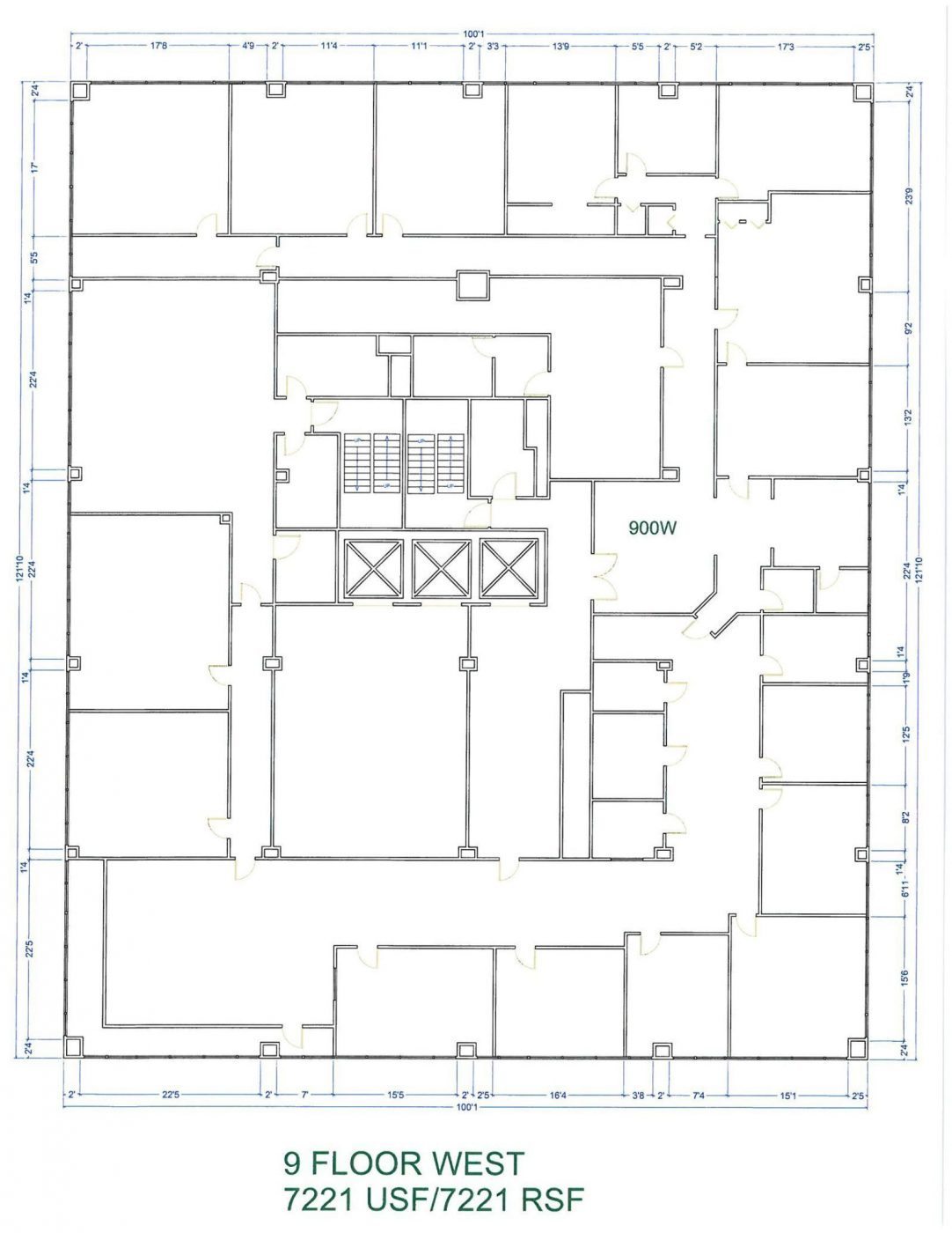 Floor Plan for unit 900W at 15565 Northland Dr Southfield, MI 48075