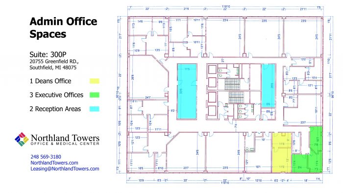 School space for lease featuring administrative offices